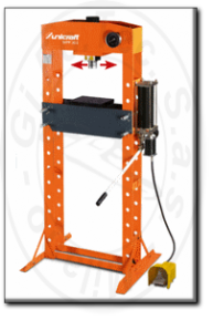 Pressa idraulica per officina 30 ton con pompa pneumatica unicraft wpp 30 e 630 0030