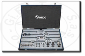 Assortimento maschi e filiere passo gas bspt in acciaio al cromo ineco 025.880364
