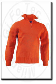 Maglione da lavoro dolcevita arancio con zip orma 70002