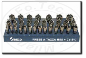 Serie frese perforatrici a tazza professionali in hss+co5% Ineco 030.880105
