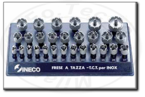 Assortimento frese perforatrici a tazza professionali TCT con denti in carburo di tungsteno ineco 031.880100
