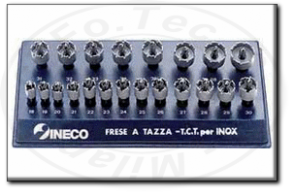 Assortimento frese perforatrici a tazza professionali TCT con denti in metallo duro ineco 031.880101