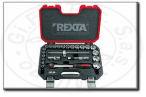 Assortimento in cassetta di bussole e accessori professionali con attacco 1/2" rexta 290.1/2SF24