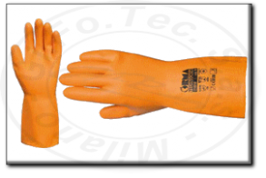 Guanti da lavoro in lattice pesante per protezione prodotti chimici technochem 21610 orma