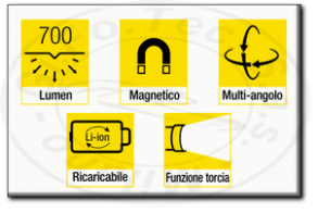 Lampada cob led alta visibilità ricaricabile Usb Airtec 19405500 caratteristiche