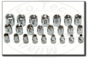 serie bussole esagonali professionali con attacco 1/2" rexta 212.s24