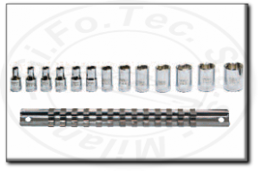 assortimento bussole esagonali professionali con attacco 1/4" rexta 214.gs13