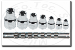 assortimento bussole torx femmina professionali con attacco 1/2" rexta 212.gtx7