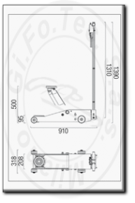 Sollevatore oleopneumatico a carrello 5 ton airtec 1109 dimensioni
