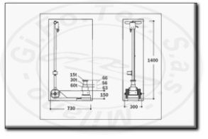 Sollevatore oleopneumatico per autobus e pullman 60/30/15 ton airtec 1315 dimensioni