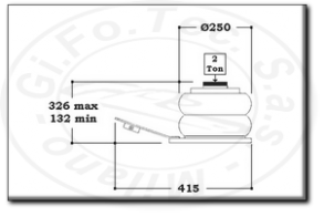 Sollevatore pneumatico a membrana 2 ton airtec 1132 dimensioni