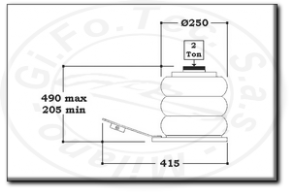 Sollevatore pneumatico a membrana 2 ton airtec 1203 dimensioni