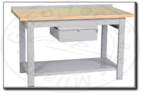 Banco da lavoro con piano in legno 1 cassetto mm 1500