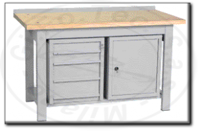 Banco da lavoro con piano in legno mm 1500