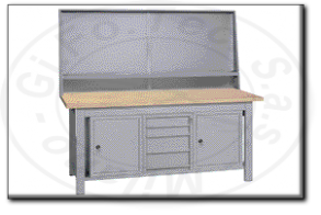 Banco da lavoro con piano in legno mm 2000