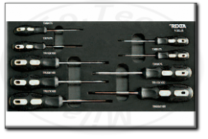 Assortimento di cacciaviti in termoformato modulare Rexta 100.8