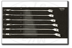 Assortimento di chiavi combinate di grandi dimensioni in termoformato modulare Rexta 100.27
