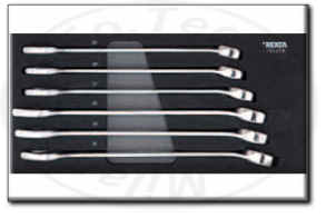 Assortimento di chiavi combinate di grandi dimensioni in termoformato modulare Rexta 100.27A