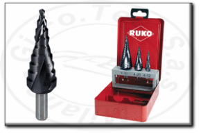 Assortimento frese coniche a gradino in hss-tiain Ruko 101 026 f