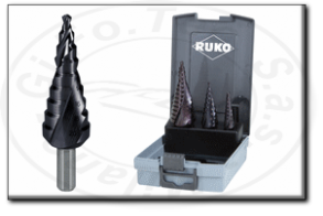 Assortimento frese coniche a gradino in hss-tiain Ruko 101 026 fro