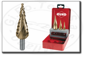 Assortimento frese coniche a gradino in hss-tin Ruko 101 026 t