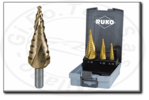 Assortimento frese coniche a gradino in hss-tin Ruko 101 026 tro