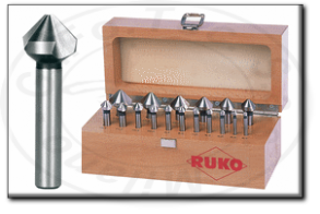Assortimento completo di svasatori a 90° in hss Ruko 102 155