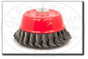 Spazzola a tazza a mazzetti ritorti in acciaio - inox fast grinder stc
