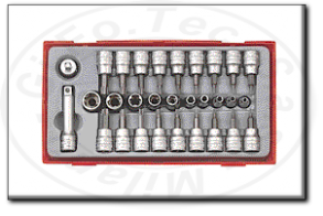 Cassetta bussole giraviti 1/4-3/8 torx esagonali Tengtools ttx30